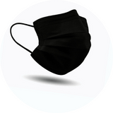 1000 piezas - Cubrebocas Tricapa Termosellado Negro con clip nasal ajustable
