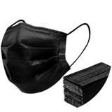 1000 piezas - Cubrebocas Tricapa Termosellado Negro con clip nasal ajustable