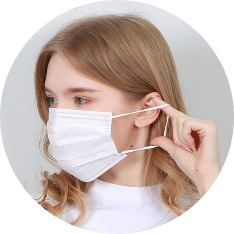 1000 piezas -  Cubrebocas Tricapa Termosellado Blanco con clip nasal ajustable